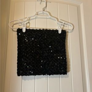 Black Sequins Tube Top